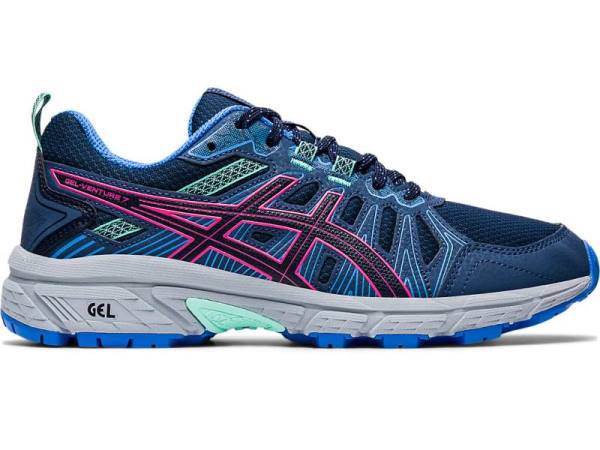 Asics Trailschoenen Dames, GEL-VENTURE Donkerblauw/Roze - Asics Loopschoenen Outlet | B3947562-WZ